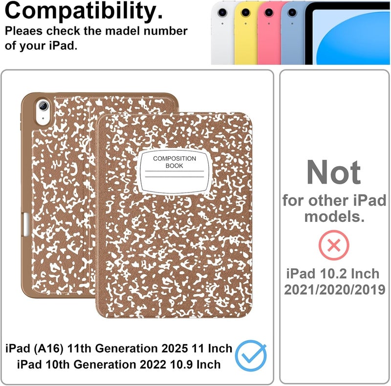 Supveco حافظة لجهاز iPad (A16) الجيل 11 بحجم 11 بوصة (2025)، iPad الجيل 10 بحجم 10.9 بوصة (2022) مع حامل قلم - [استيقاظ/نوم تلقائي]، حافظة فاخرة مع قاعدة قابلة للطي وغطاء خلفي ناعم من TPU - برونزي - Image 2